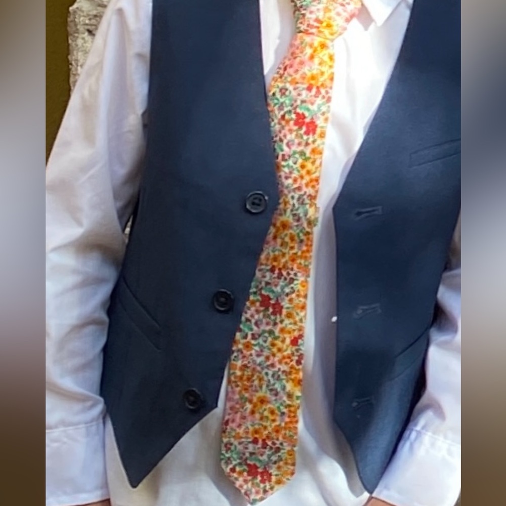 H&M Blue and White Formal Vest Set
